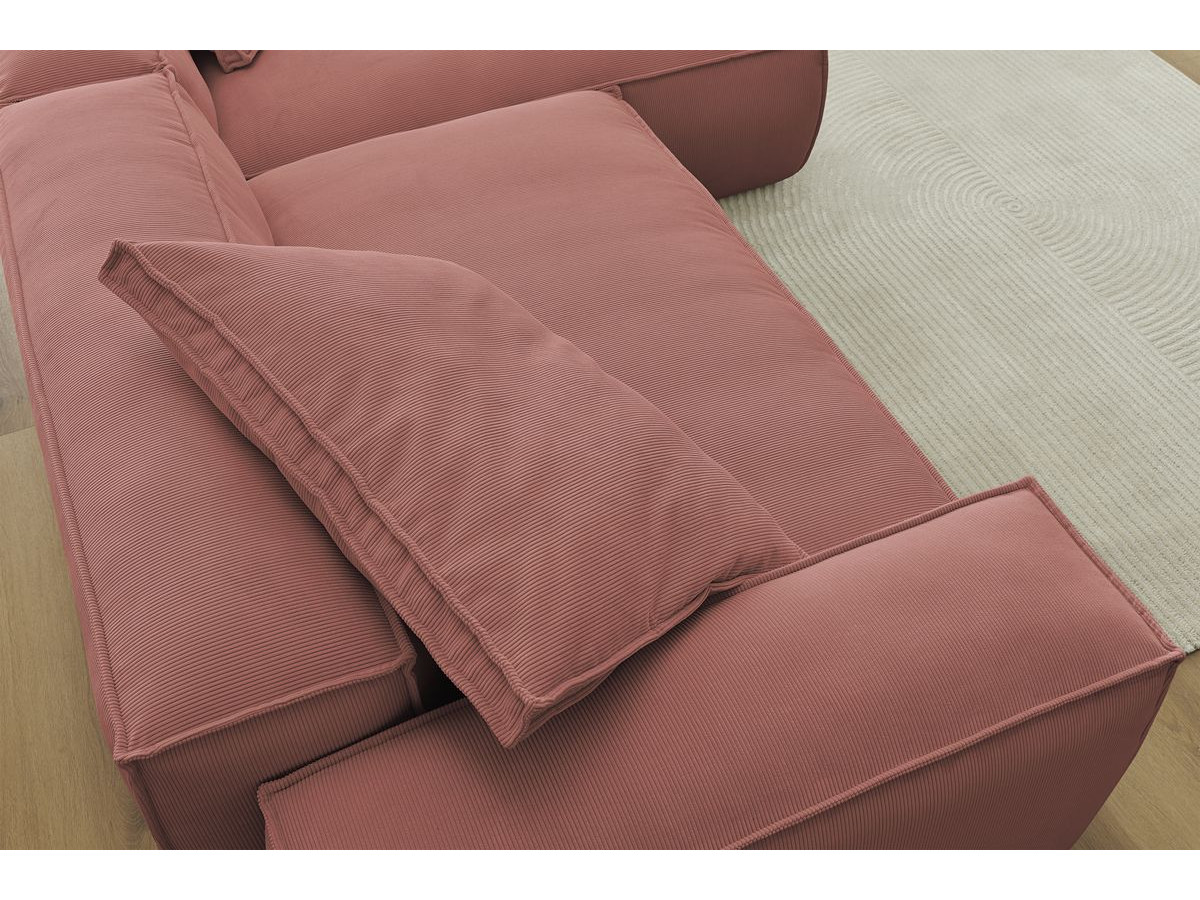 Canapé d'angle réversible ultra moelleux BOHEME velours côtelé