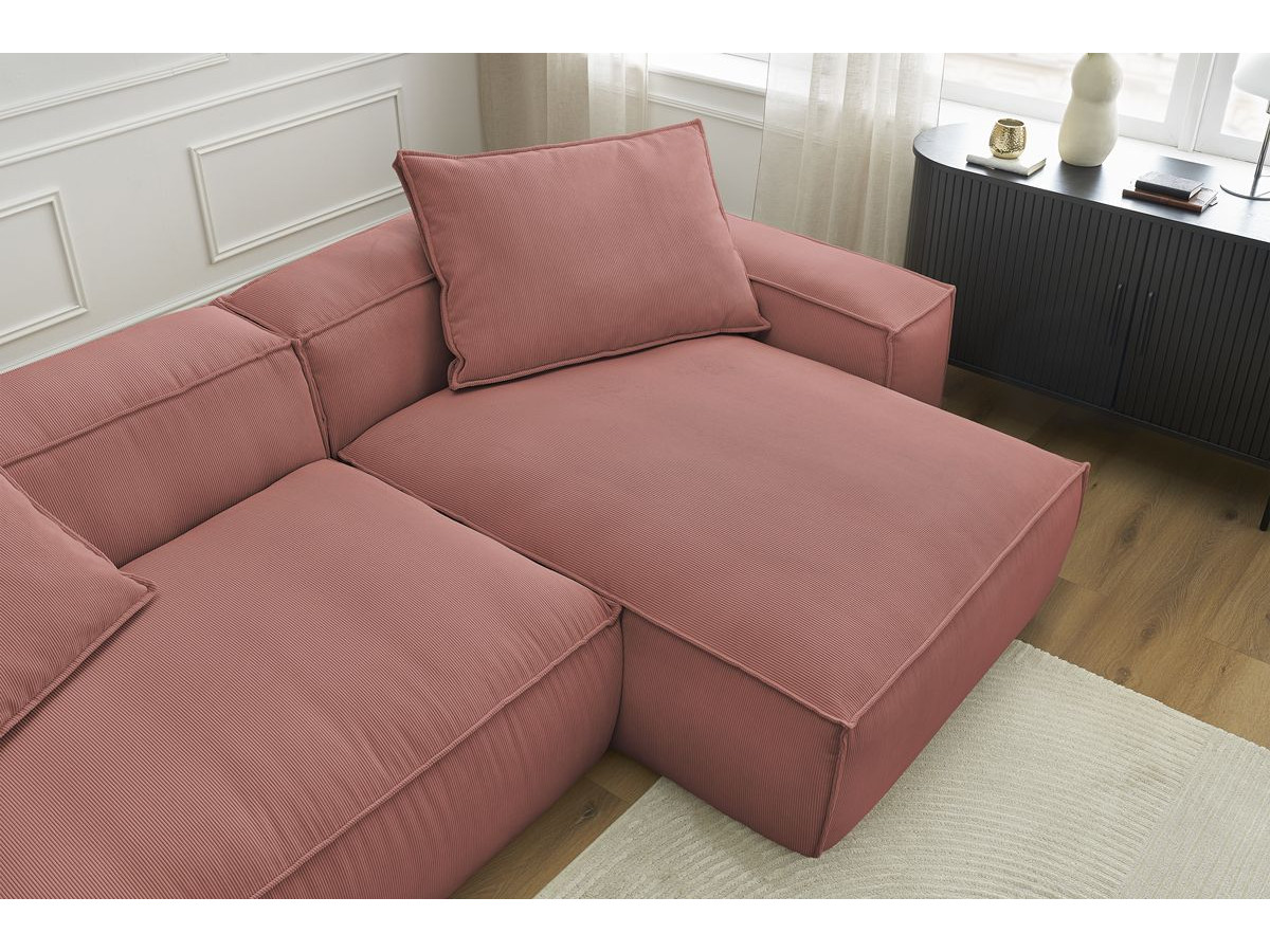 Canapé d'angle réversible ultra moelleux BOHEME velours côtelé