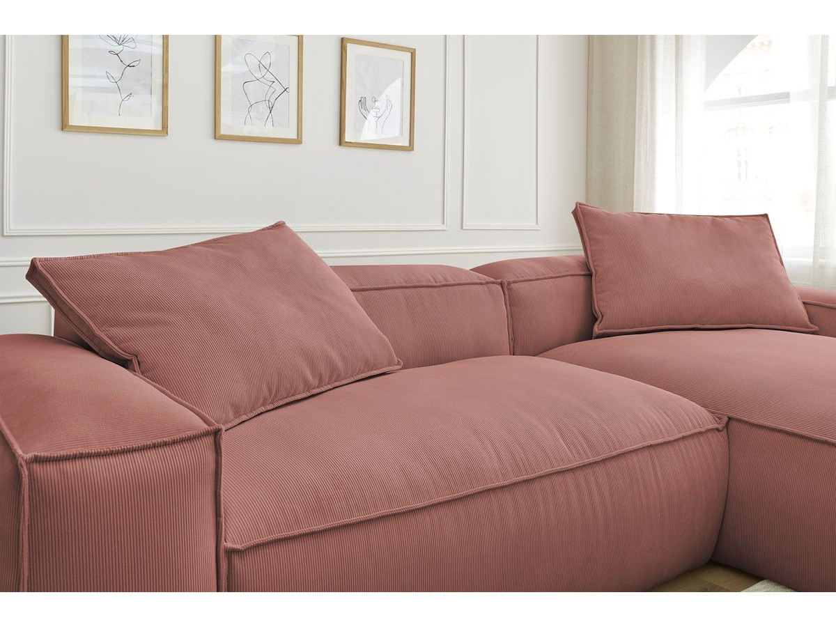 Canapé d'angle réversible ultra moelleux BOHEME velours côtelé