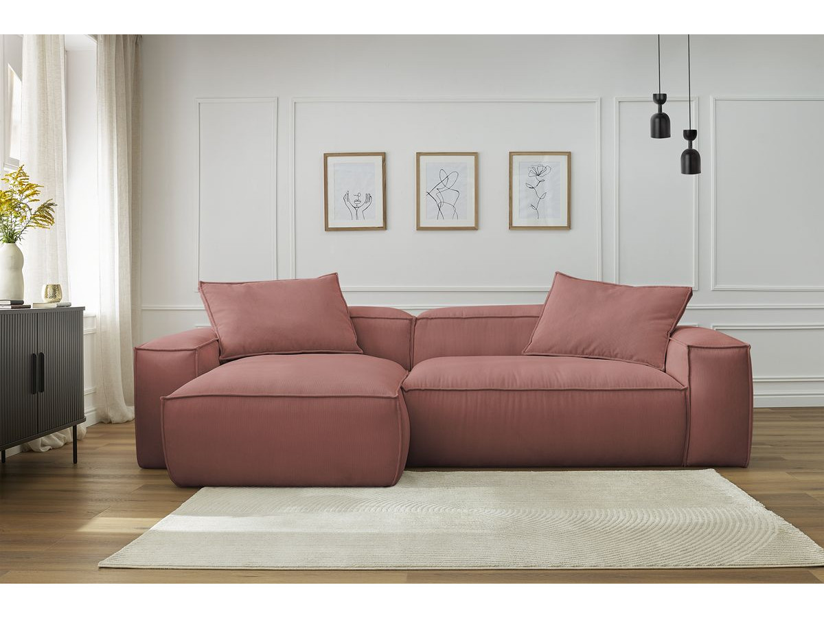Canapé d'angle réversible ultra moelleux BOHEME velours côtelé