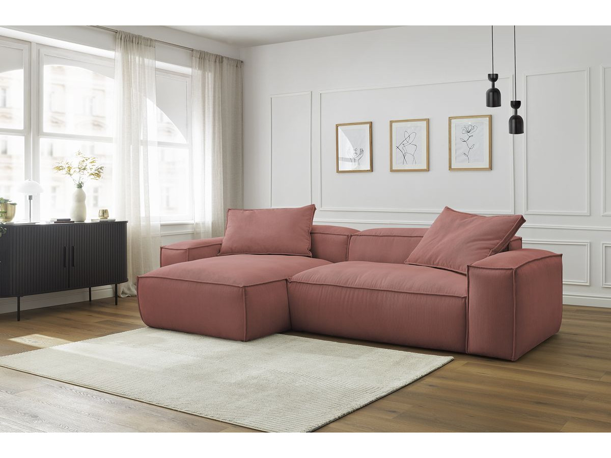 Canapé d'angle réversible ultra moelleux BOHEME velours côtelé
