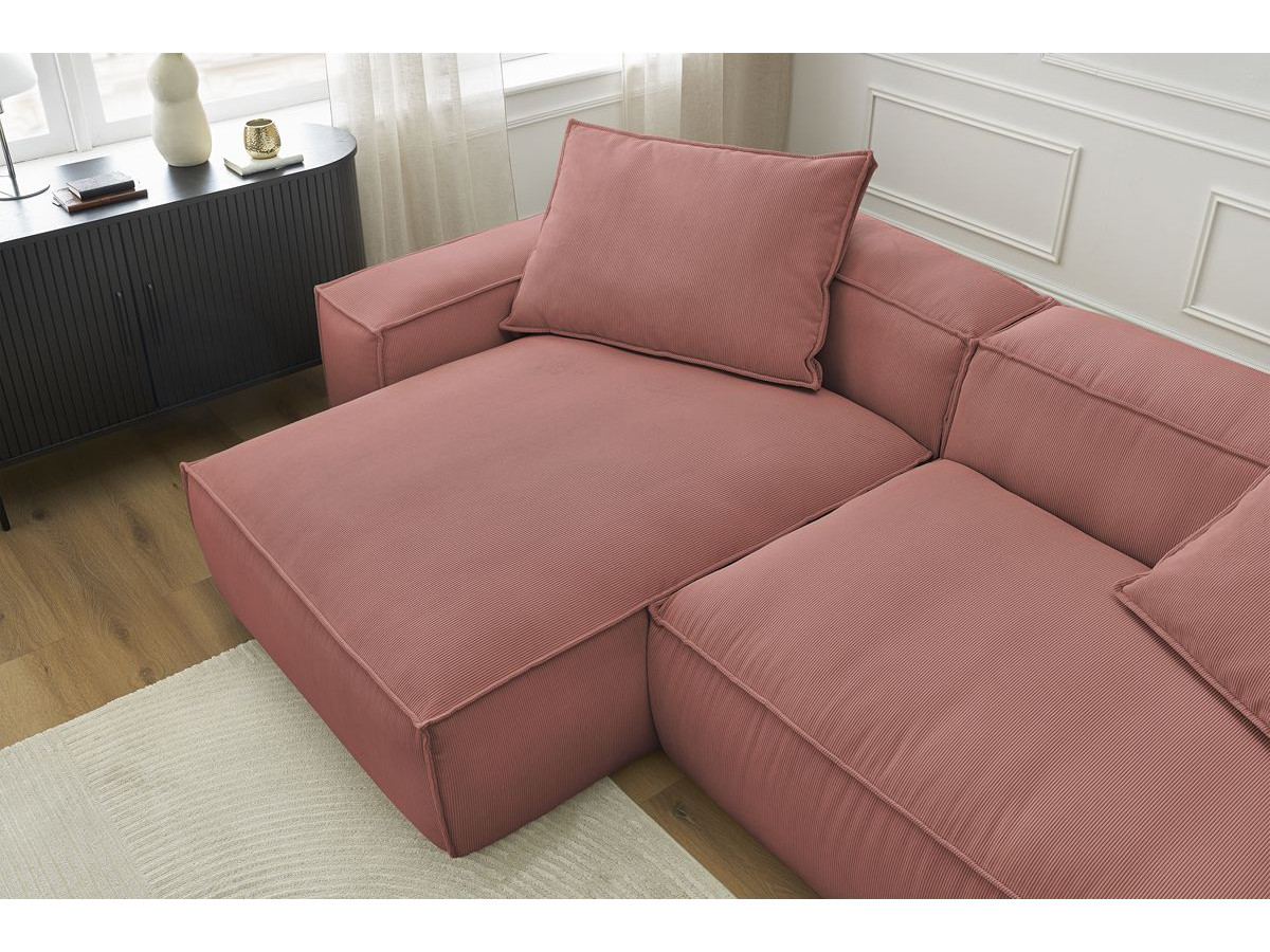 Canapé d'angle réversible ultra moelleux BOHEME velours côtelé