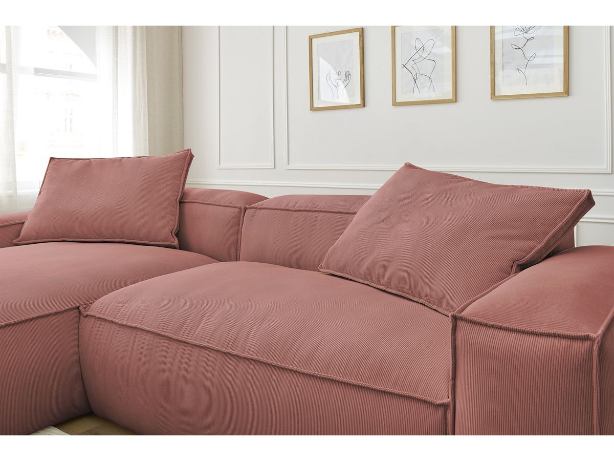 Canapé d'angle réversible ultra moelleux BOHEME velours côtelé