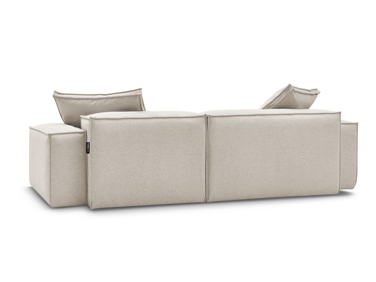 Canapé d'angle fixe EVEREST tissu chiné - Orange - Angle droit - 10 coussins