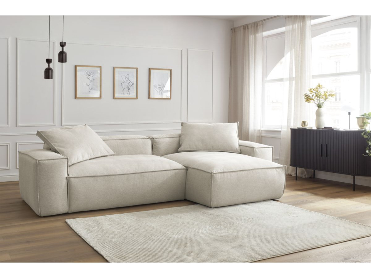 Canapé d'angle réversible ultra moelleux BOHEME chiné beige — vue 5