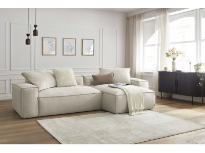 Canapé d'angle réversible ultra moelleux BOHEME tissu chiné
