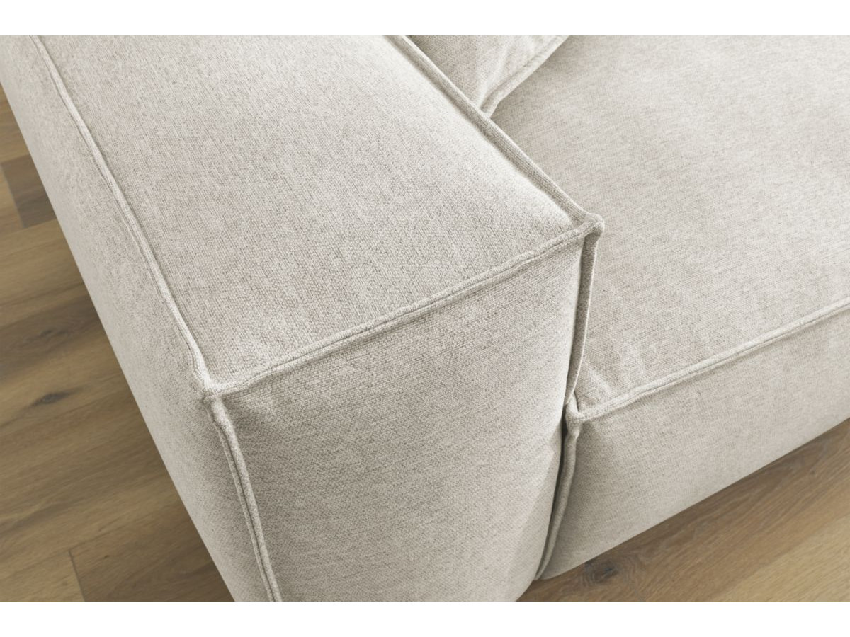 Canapé d'angle fixe EVEREST tissu chiné - Orange - Angle droit - 10 coussins