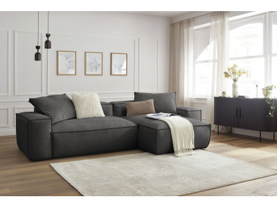 Canapé d'angle réversible ultra moelleux BOHEME tissu chiné