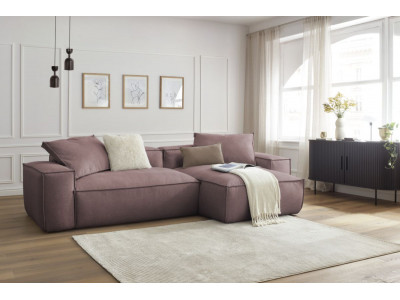 Canapé d'angle réversible ultra moelleux BOHEME tissu chiné