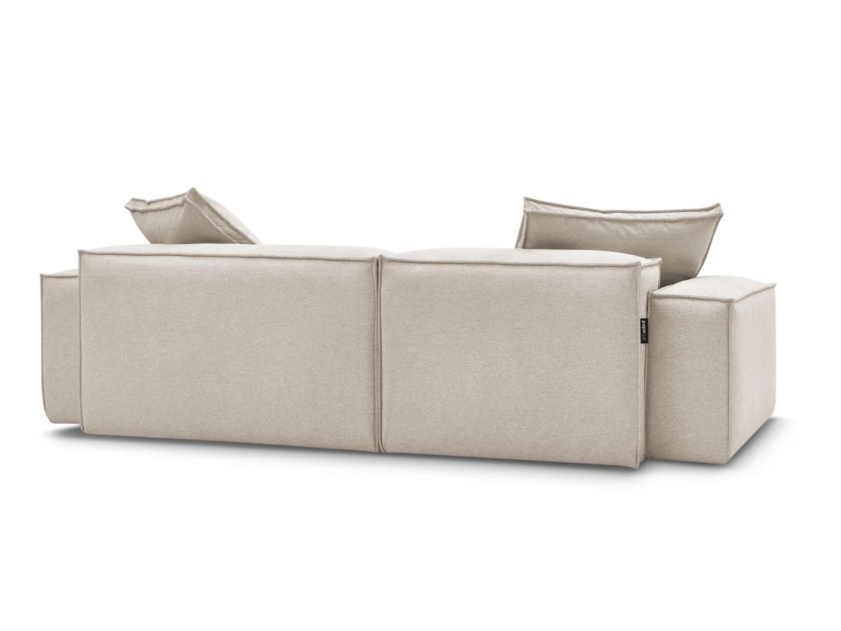Canapé d'angle fixe EVEREST tissu chiné - Orange - Angle droit - 10 coussins