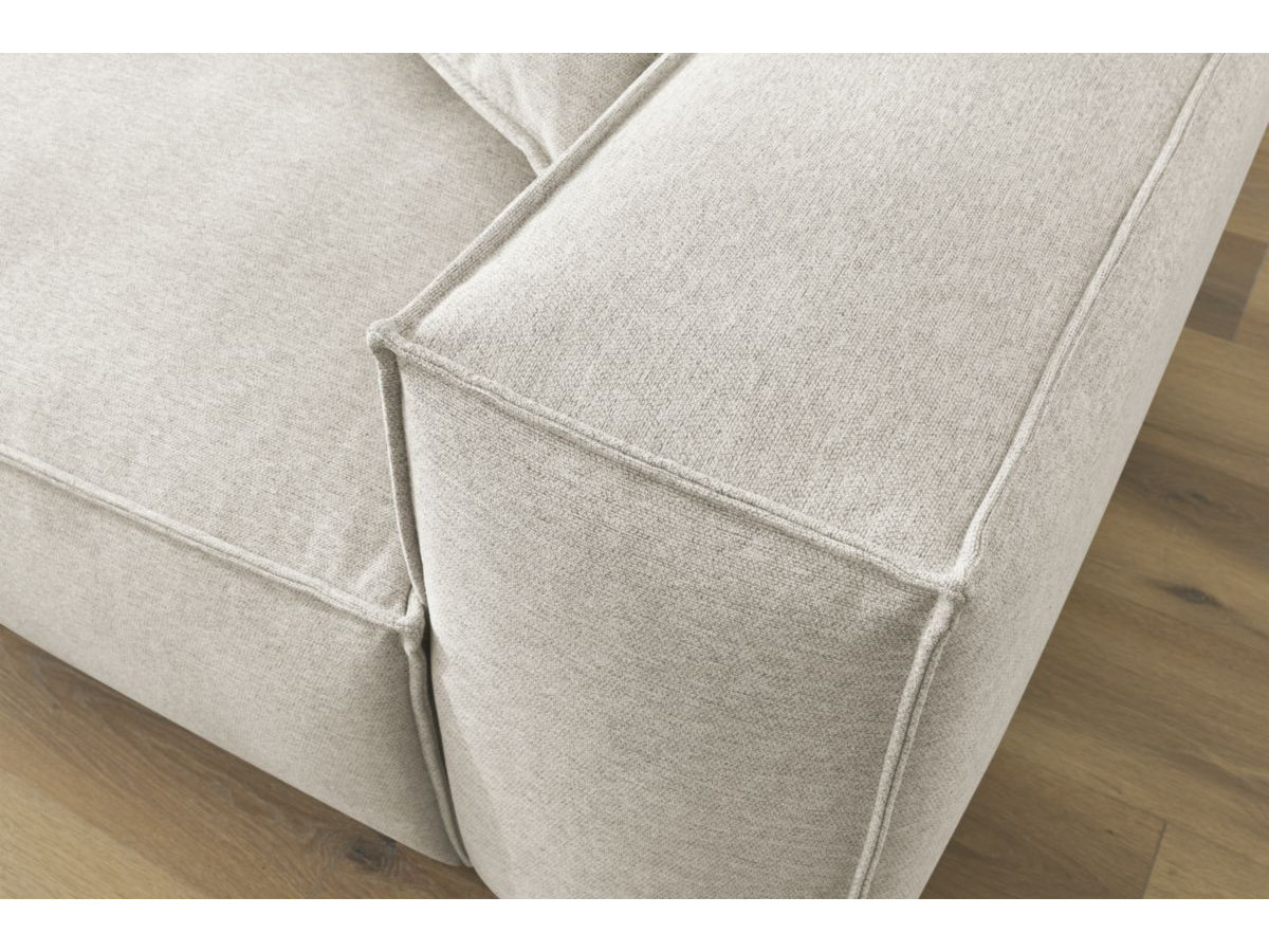 Canapé d'angle fixe EVEREST tissu chiné - Orange - Angle droit - 10 coussins