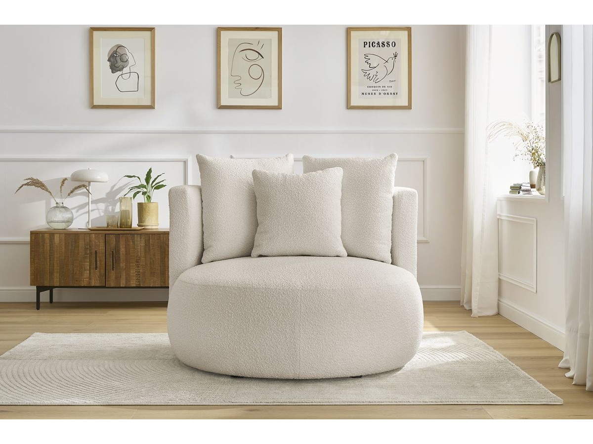 Fauteuil CESAR bouclette beige — vue 5