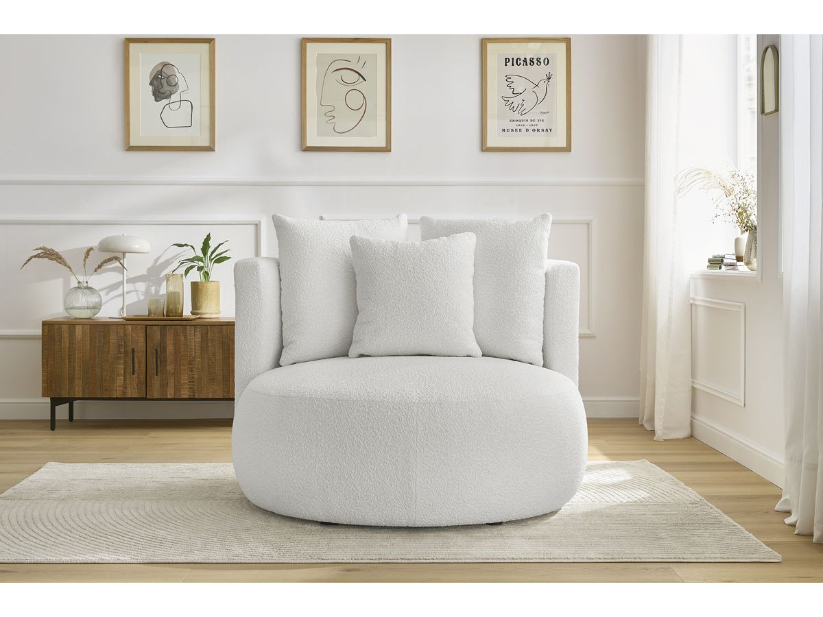 Fauteuil CESAR bouclette blanc — vue 5