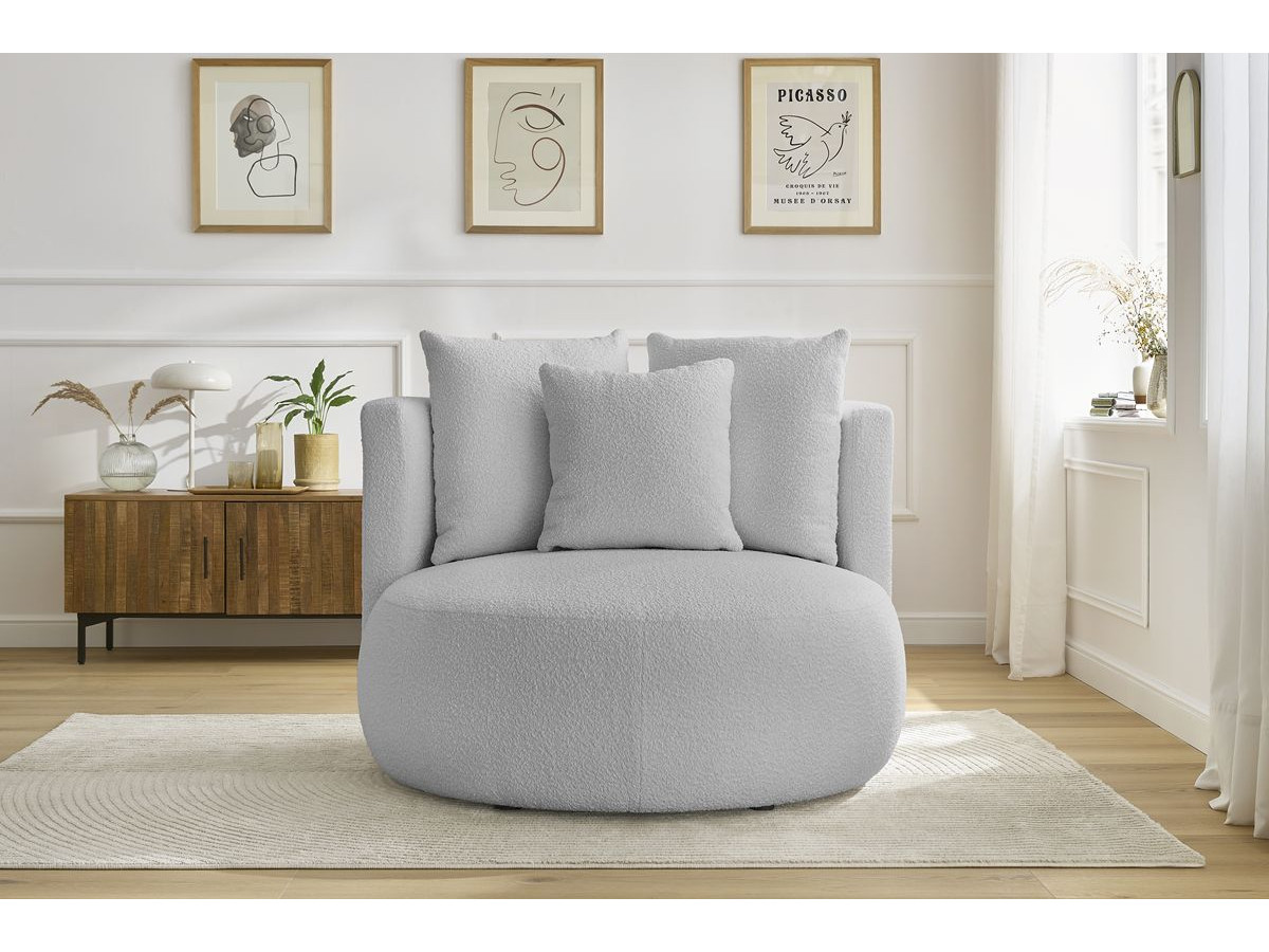 Fauteuil CESAR bouclette gris clair — vue 5