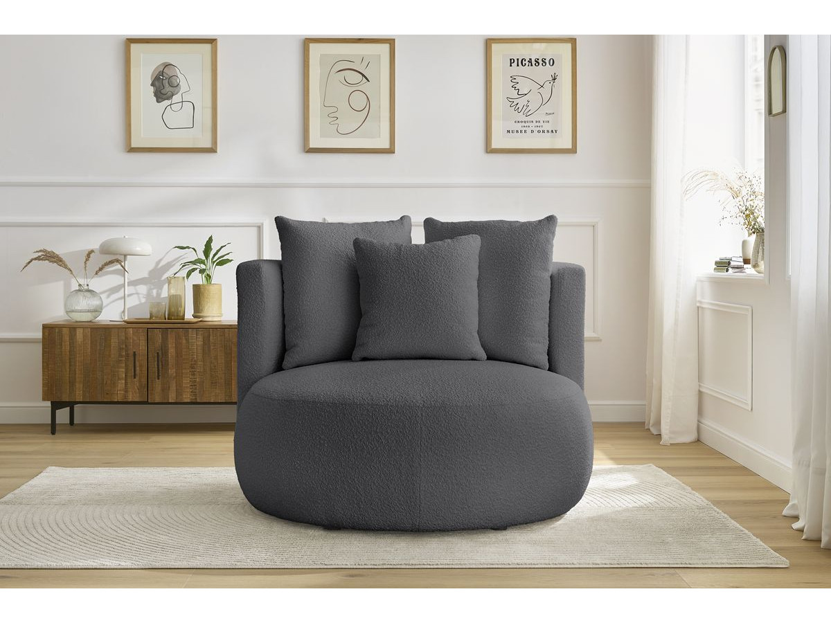 Fauteuil CESAR bouclette gris foncé — vue 5
