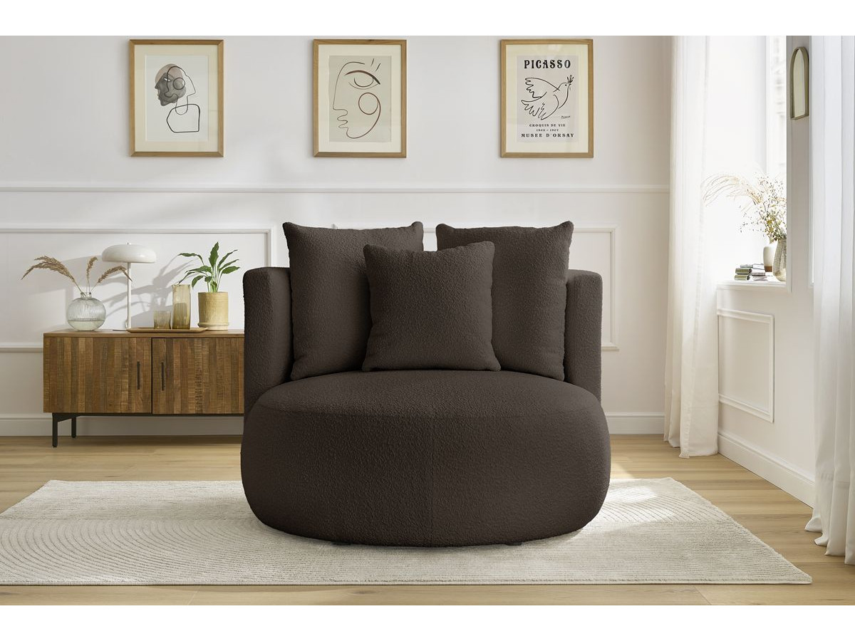 Fauteuil CESAR bouclette marron — vue 5