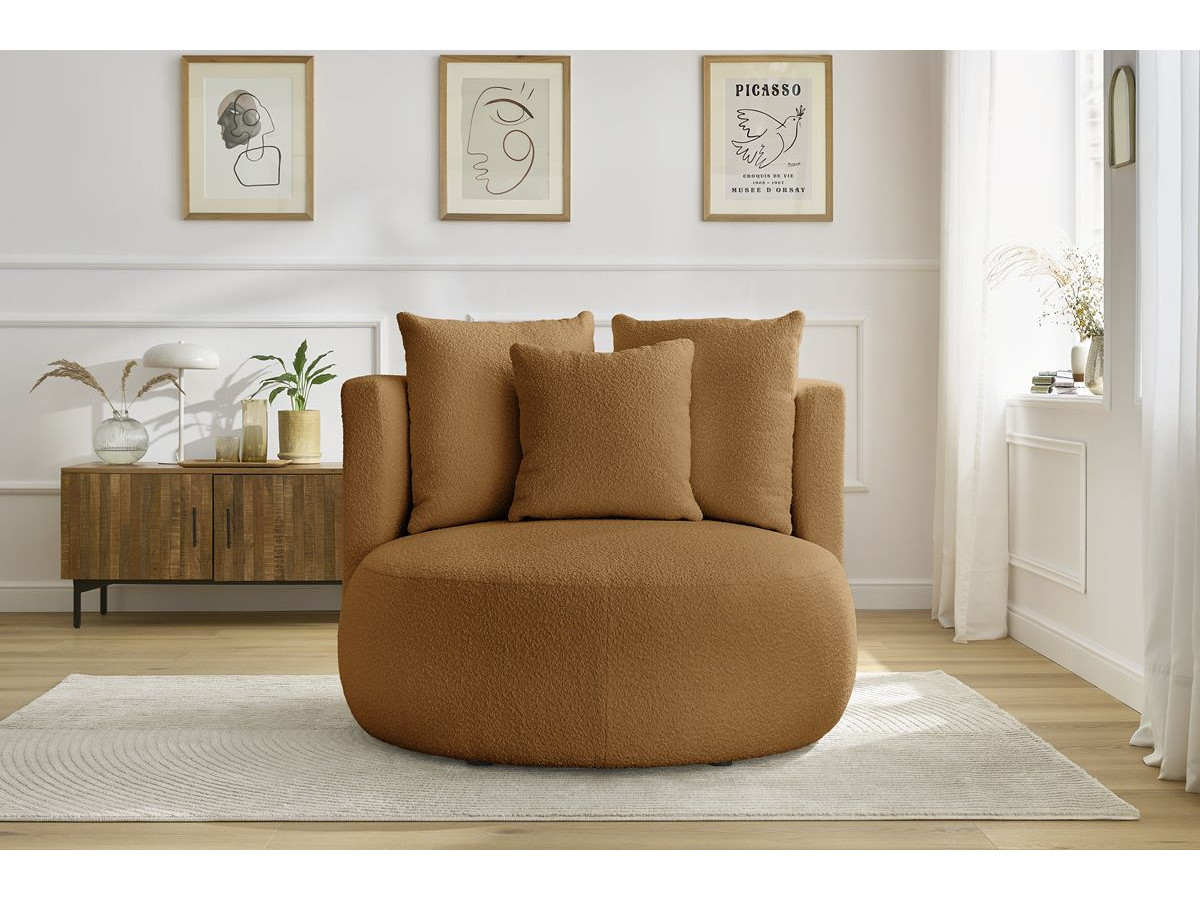 Fauteuil CESAR bouclette orange — vue 5