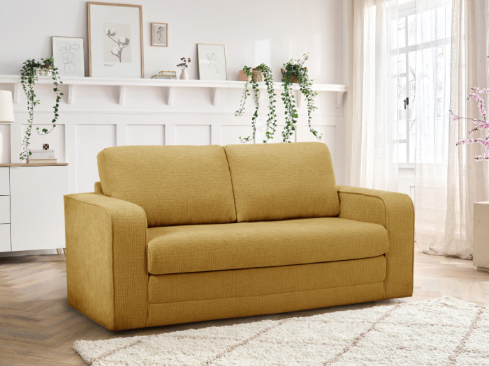Canapé droit convertible déplimousse COME tissu texturé