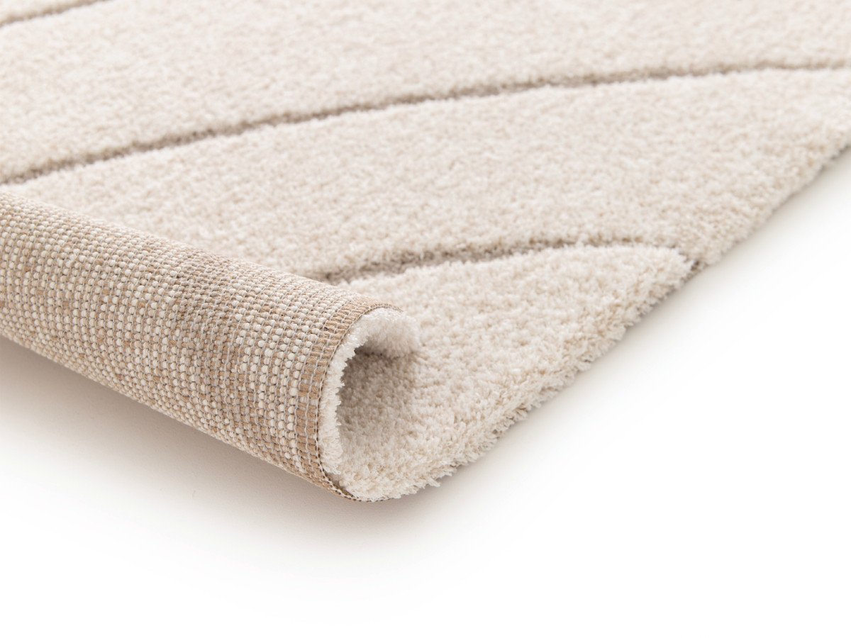 Tapis poils ras BENOIT motif abstrait beige — vue 5