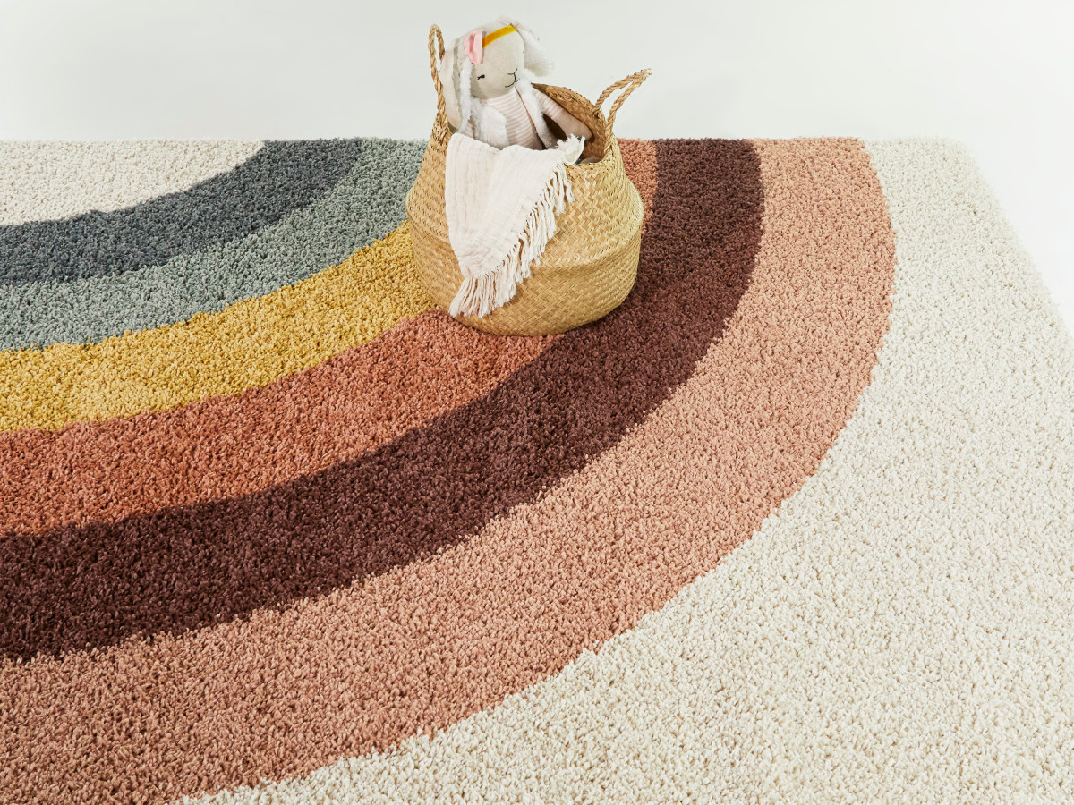 Tapis poils longs CLAIRE motif abstrait multicolore — vue 6