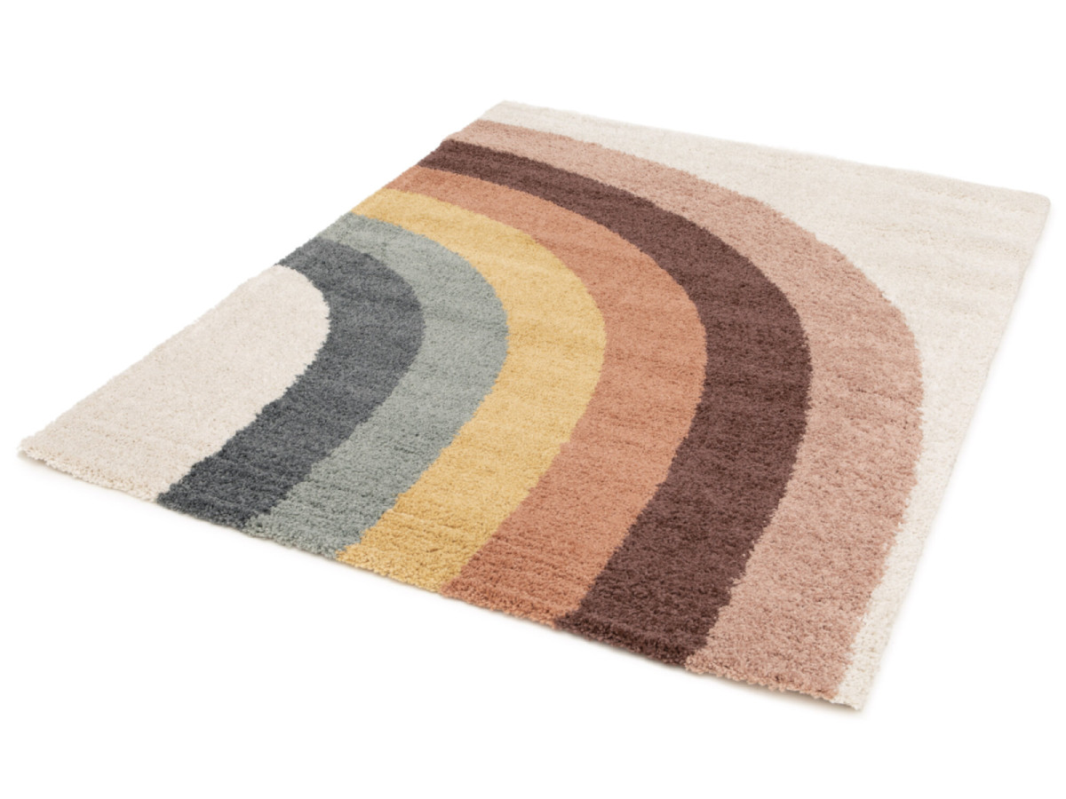 Tapis poils longs CLAIRE motif abstrait multicolore — vue 4