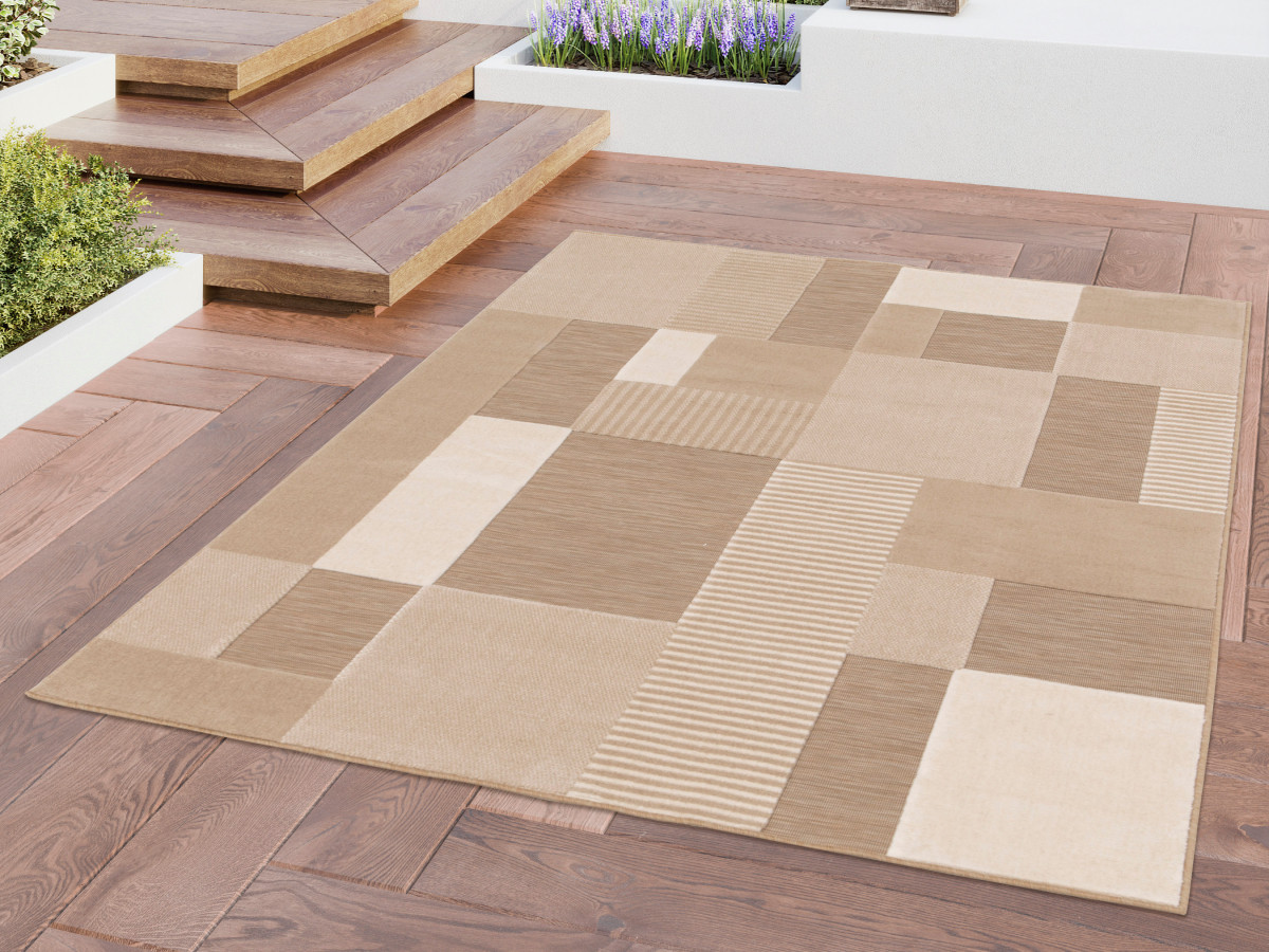 Tapis poils ras CLAUDE motif graphique