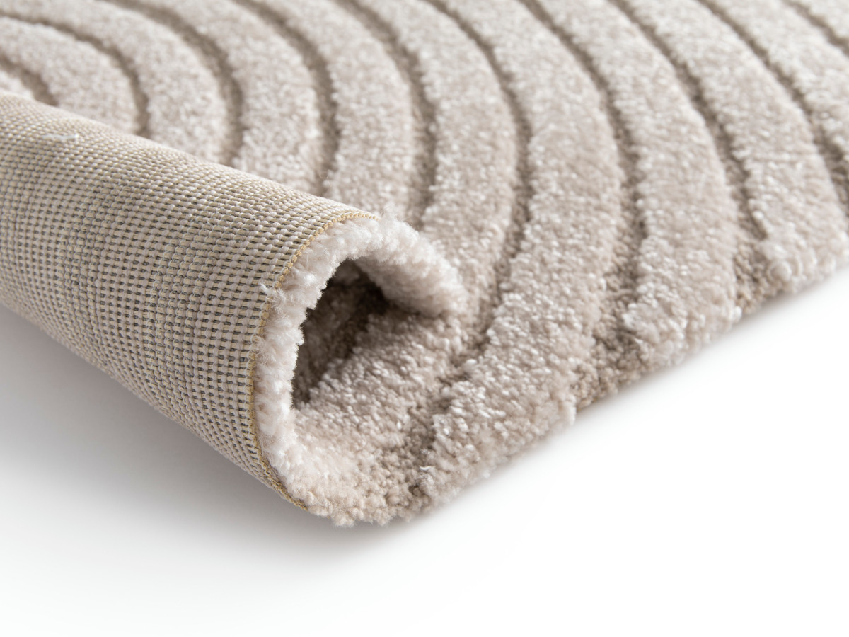 Tapis poils ras HERVE motif abstrait beige — vue 5