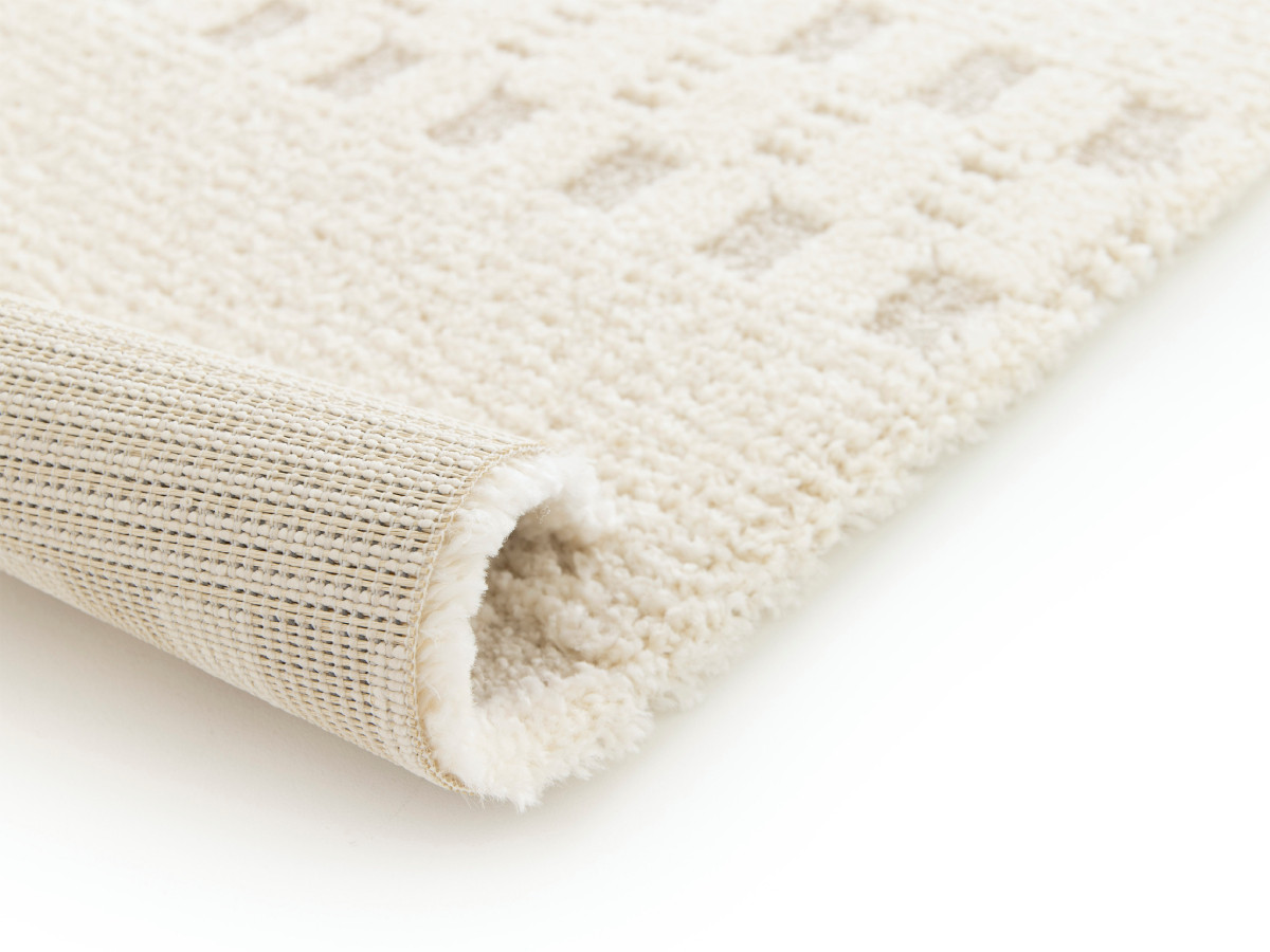 Tapis poils ras JOEL motif abstrait beige — vue 5