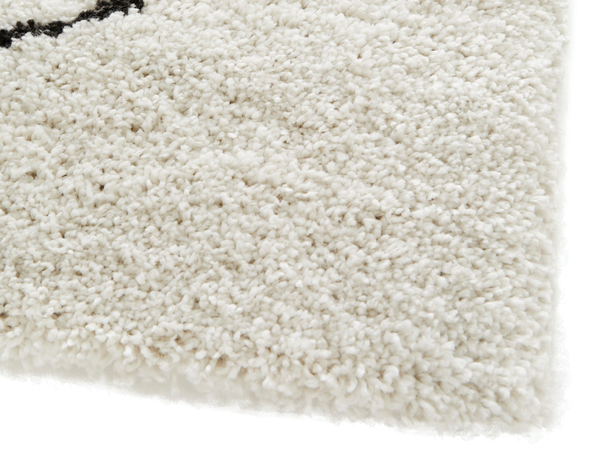 Tapis poils longs LAURE motif abstrait blanc — vue 6