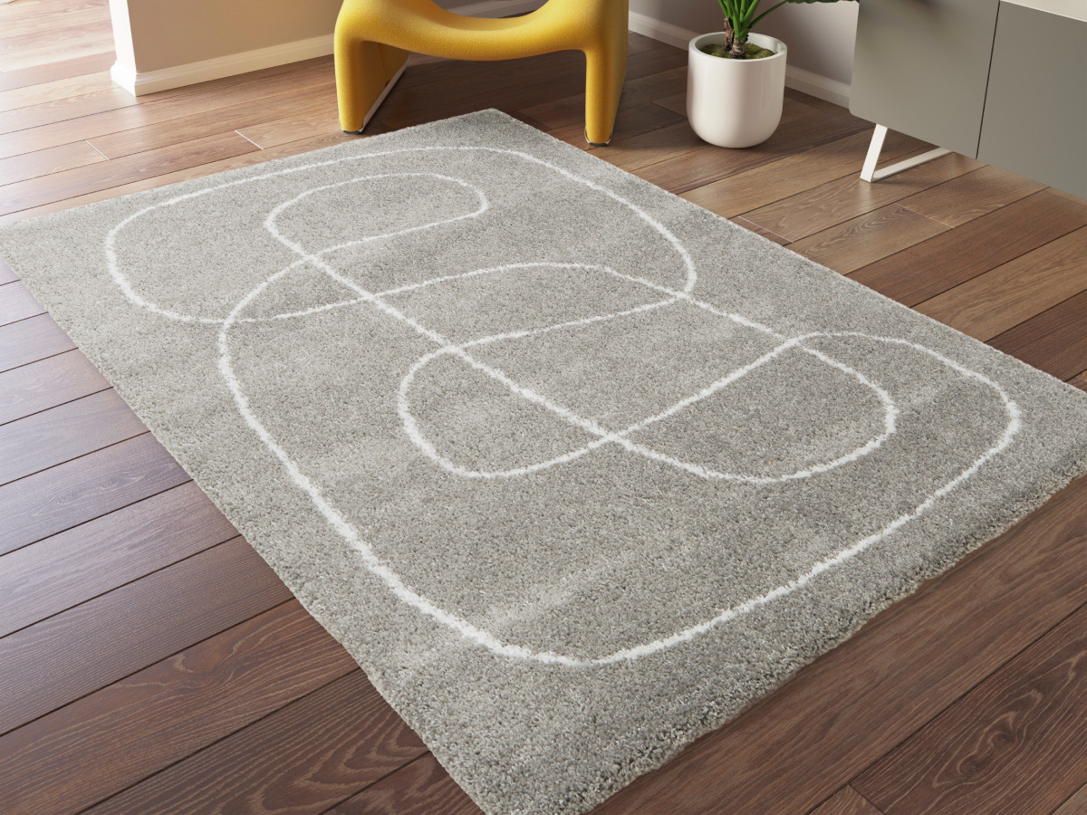 Tapis poils mi-longs LAURE motif abstrait