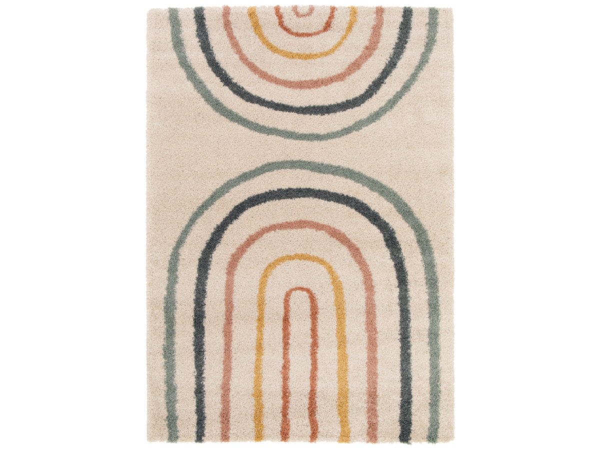 Tapis poils longs LILIA motif abstrait multicolore — vue 3