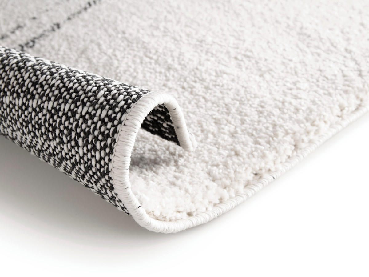 Tapis poils ras LOAN motif graphique gris clair — vue 4