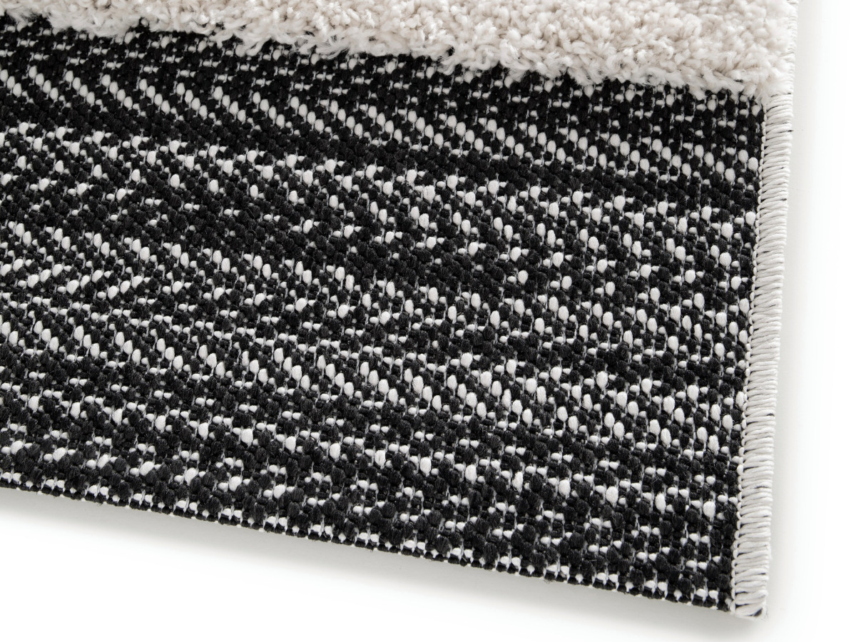 Tapis poils ras LOAN motif graphique gris clair — vue 6