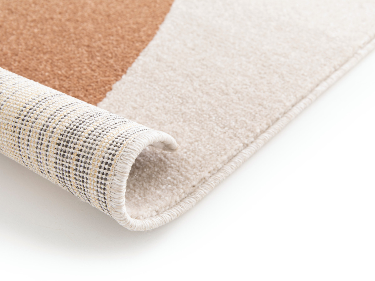 Tapis poils ras MARTINE motif abstrait orange — vue 4