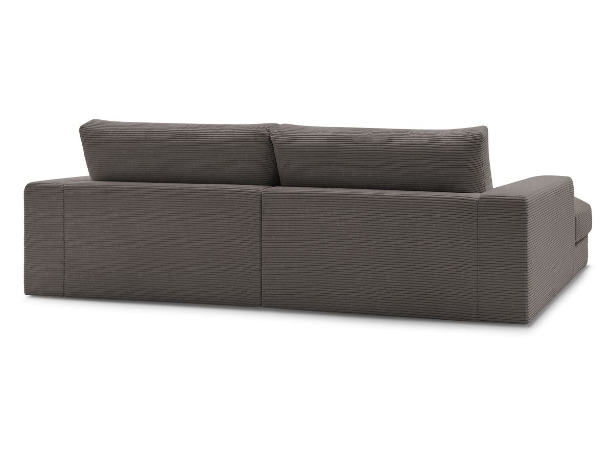 Canapé d'angle fixe EVEREST tissu chiné - Orange - Angle droit - 10 coussins