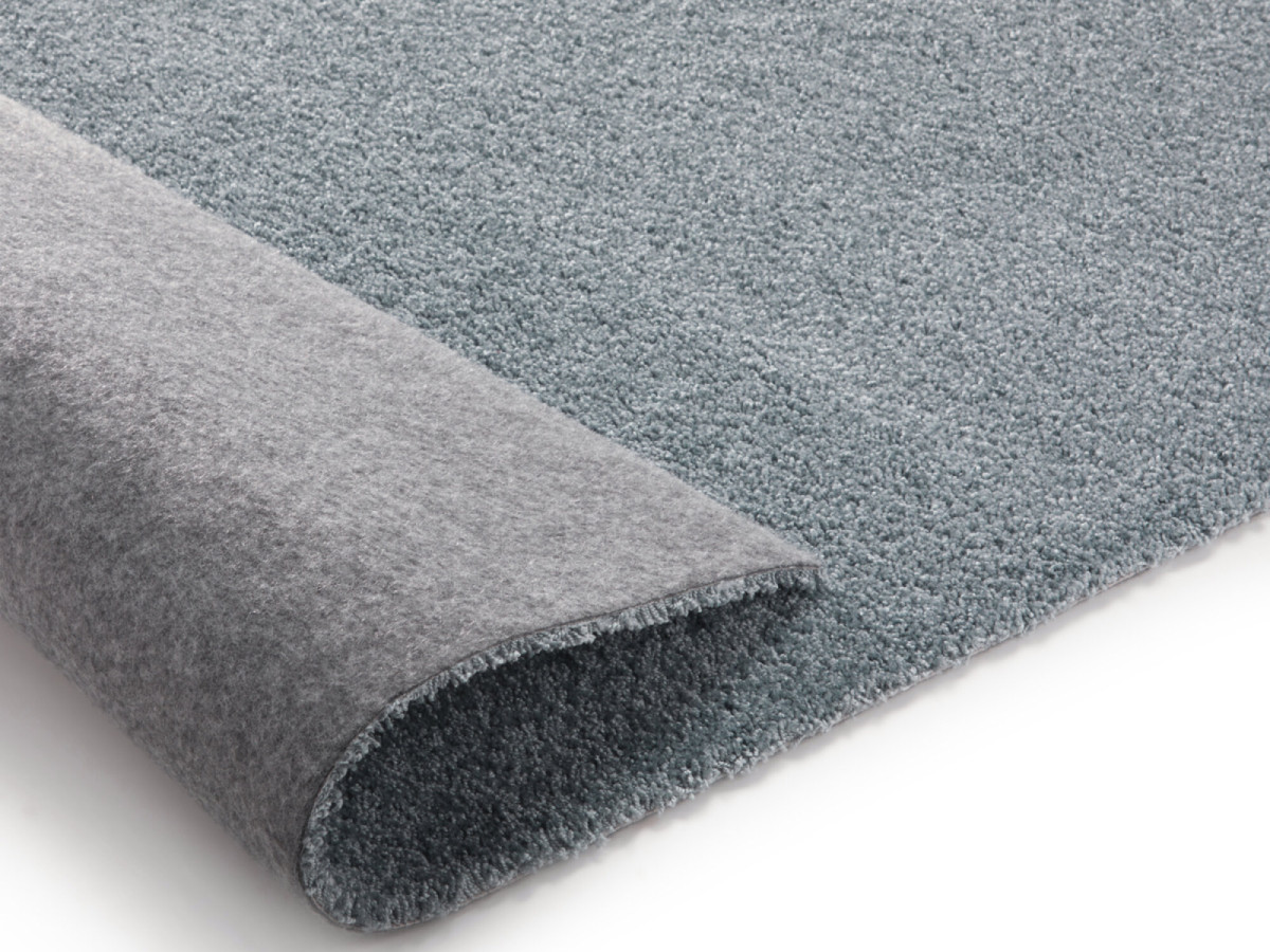 Tapis poils ras lavable MIREILLE uni bleu — vue 5