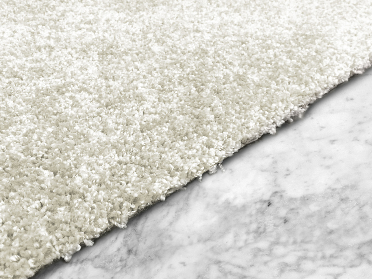 Tapis poils ras lavable MIREILLE uni crème — vue 6