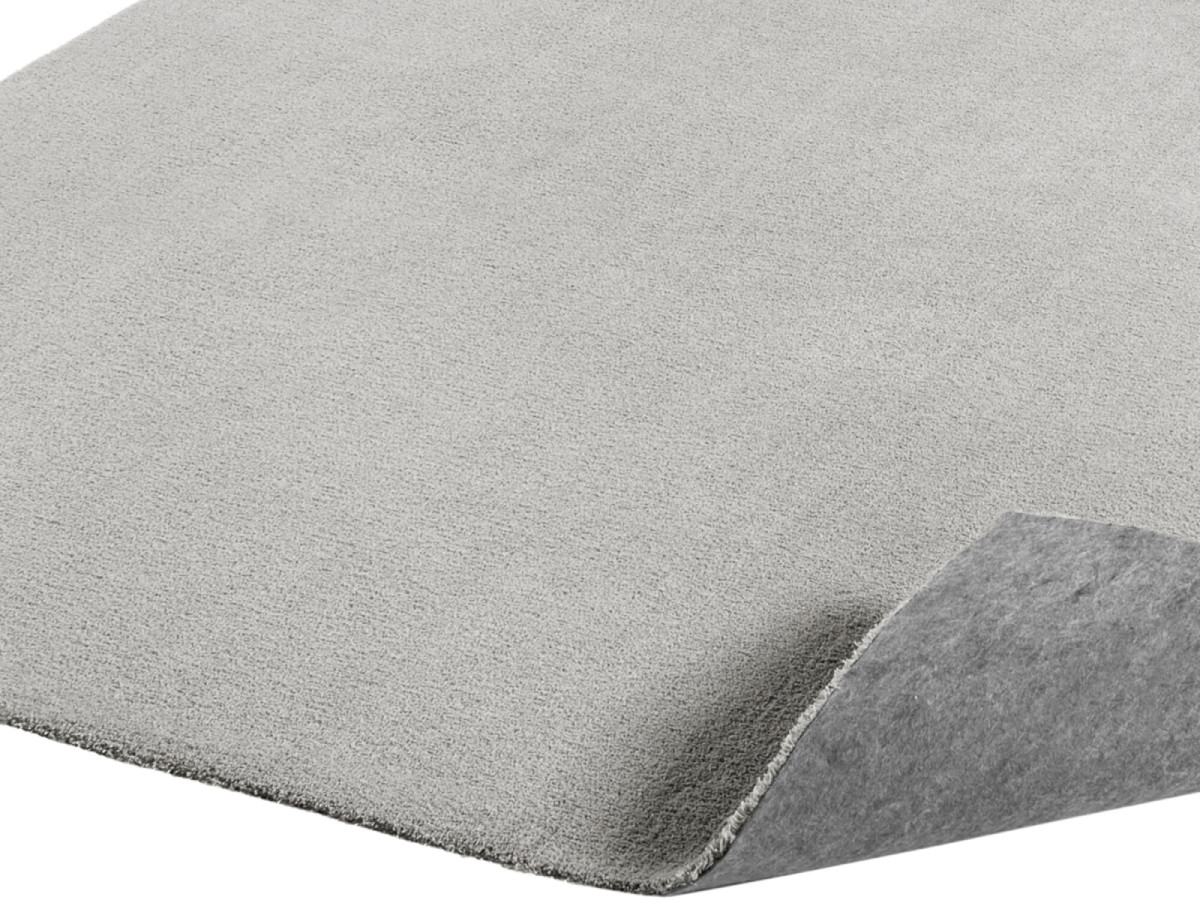 Tapis poils ras lavable MIREILLE uni gris clair — vue 5