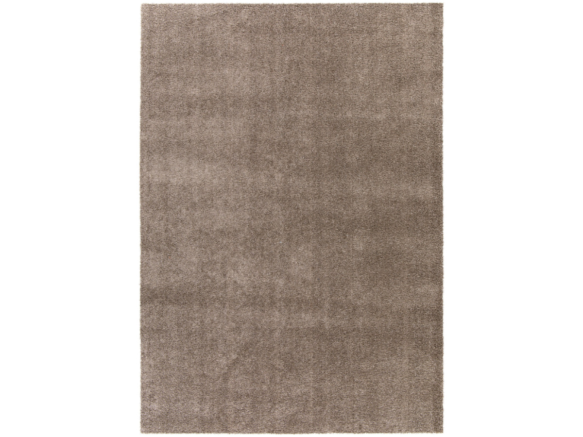Tapis poils ras lavable MIREILLE uni marron