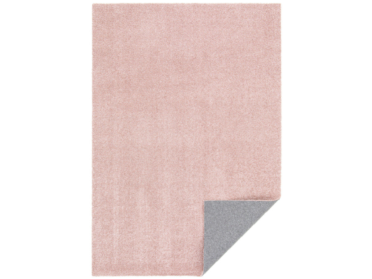 Tapis poils ras lavable MIREILLE uni rose — vue 3