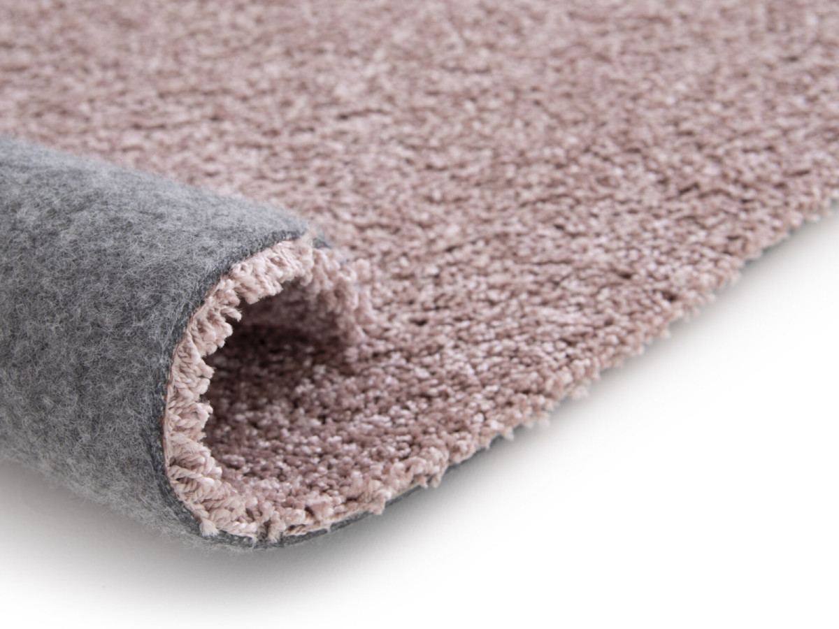 Tapis poils ras lavable MIREILLE uni rose — vue 5