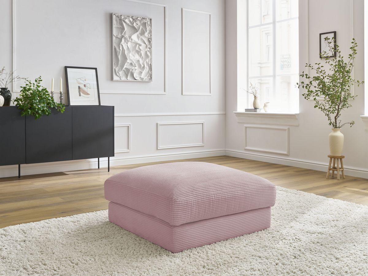 Pouf LEONARD velours côtelé violet — vue 5