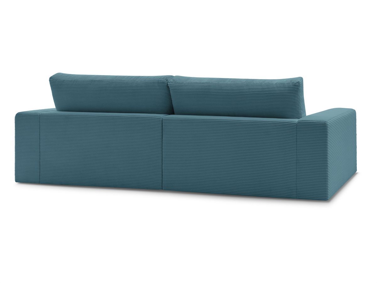 Canapé droit fixe 3 places LEONARD velours côtelé avec pouf