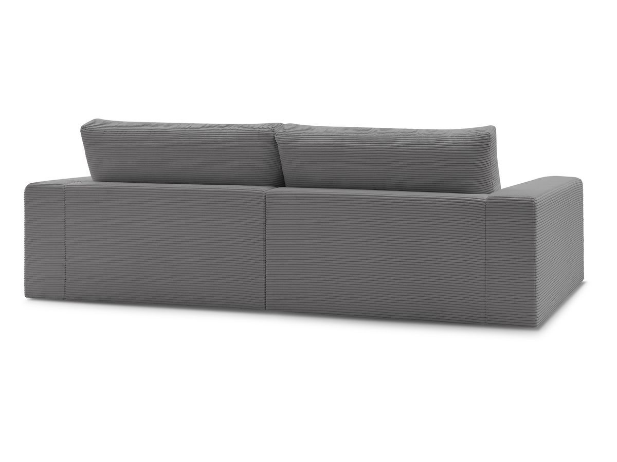 Canapé droit fixe 3 places LEONARD velours côtelé avec pouf