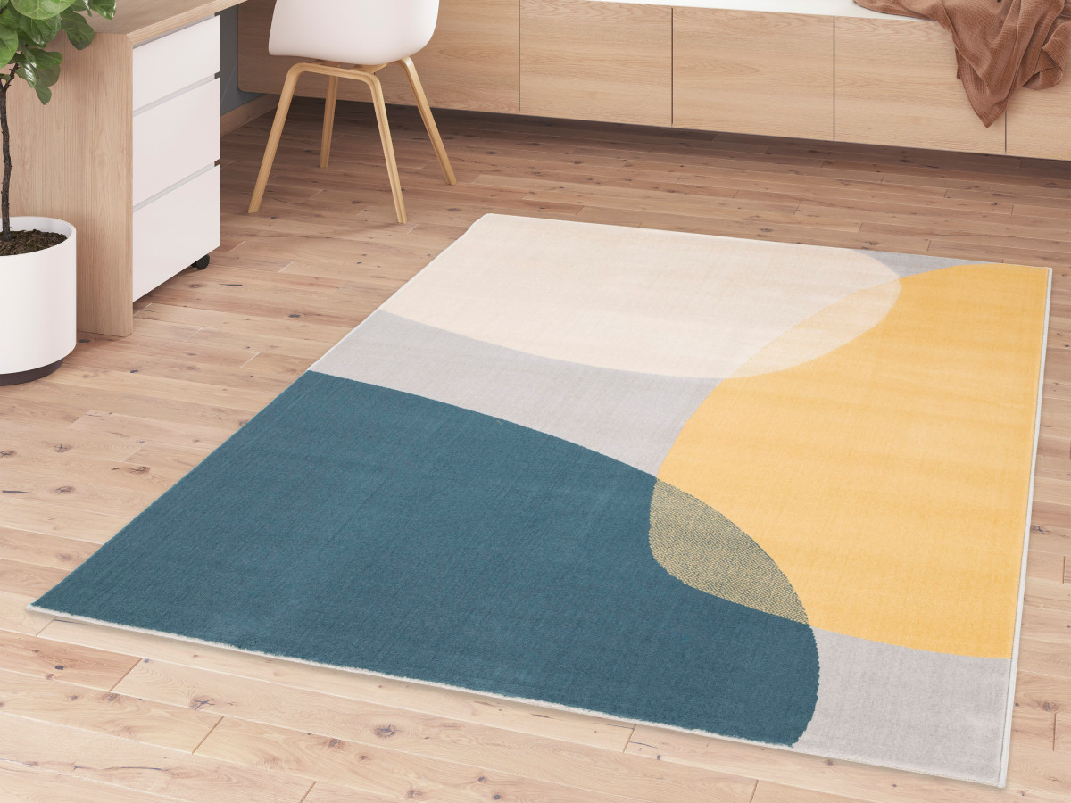 NICOLE laagpolig vloerkleed met abstract patroon