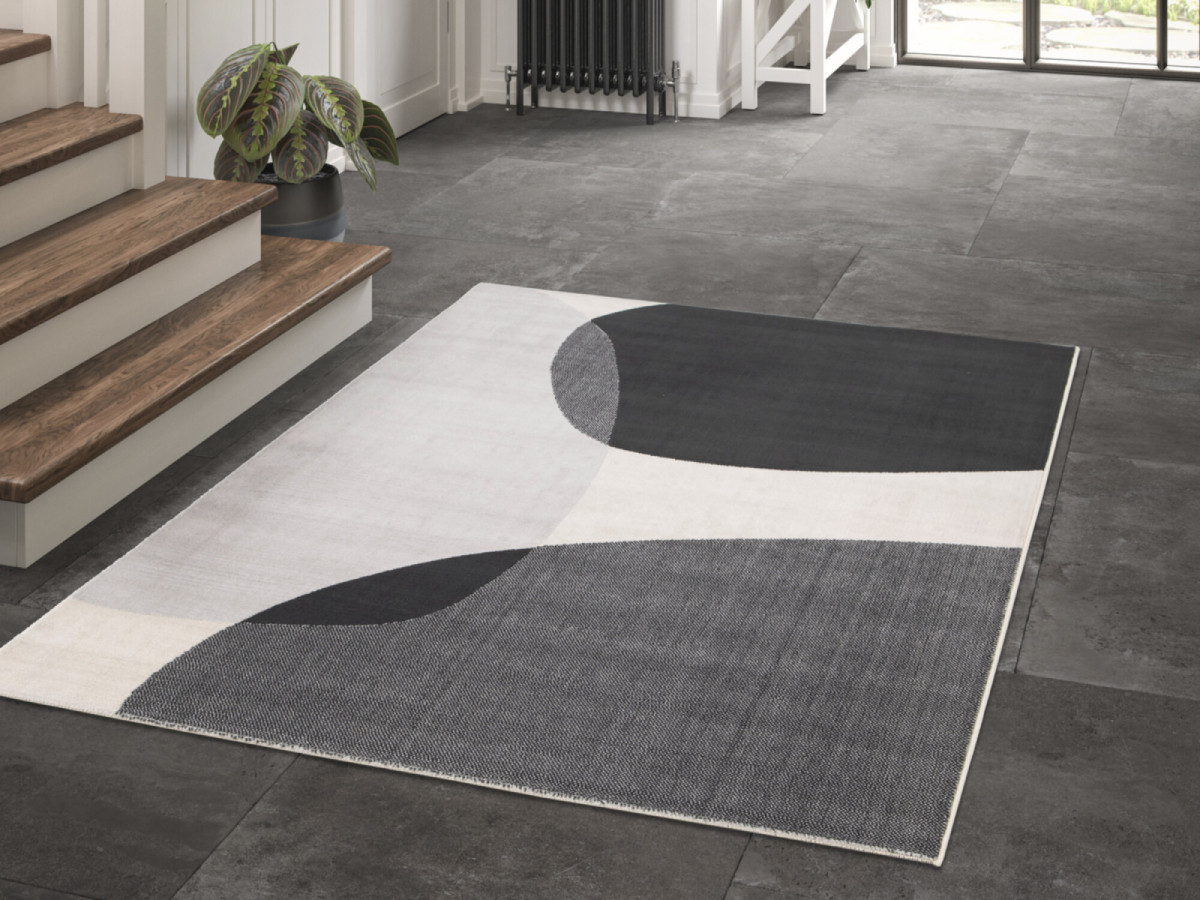 NICOLE laagpolig vloerkleed met abstract patroon