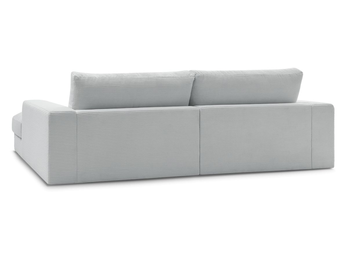 Canapé d'angle fixe LEONARD velours côtelé avec pouf