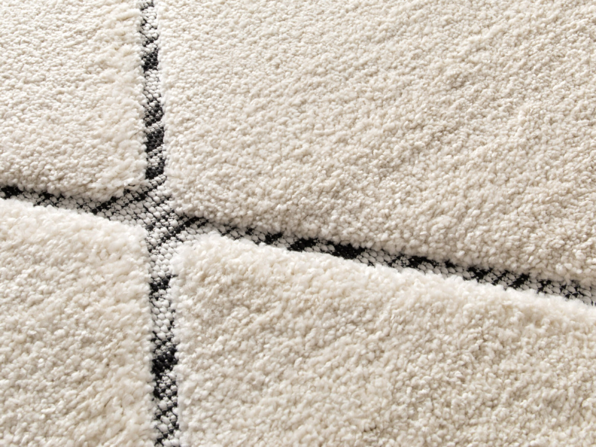 Tapis poils ras OPHELIE motif graphique gris clair — vue 6