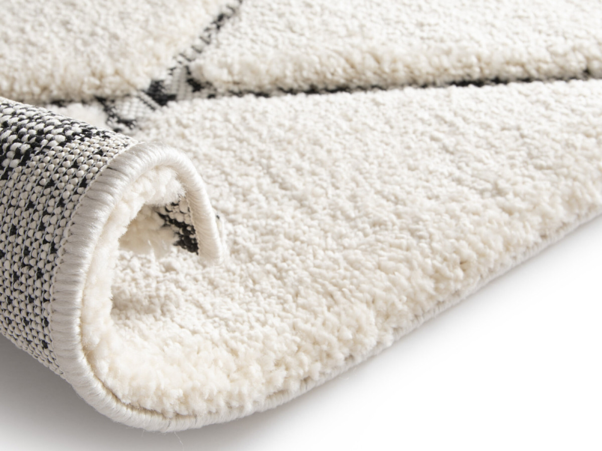 Tapis poils ras OPHELIE motif graphique gris clair — vue 4