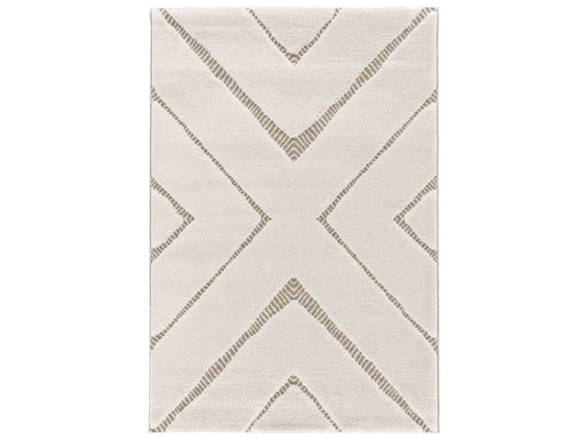 RACHIDA kortpolig vloerkleed met grafisch patroon